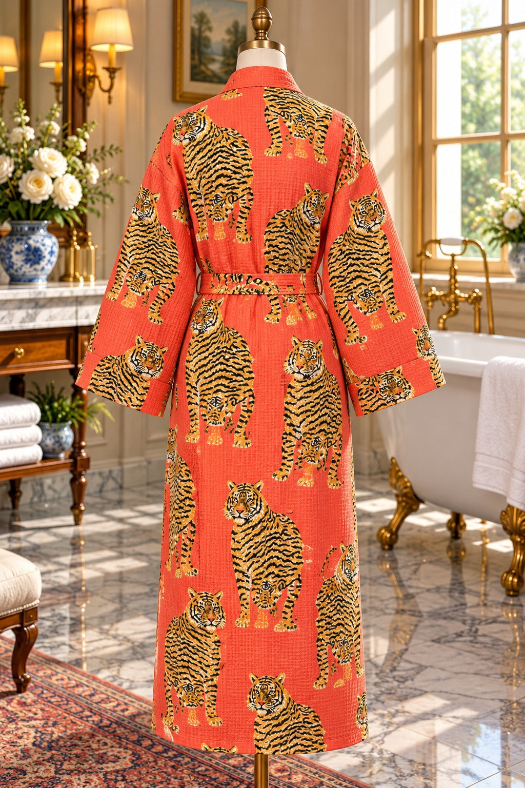 Waffle Cotton Adult Bathrobe