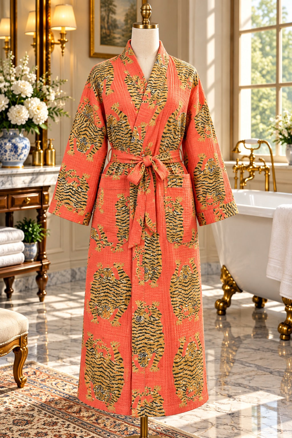 Waffle Cotton Adult Bathrobe