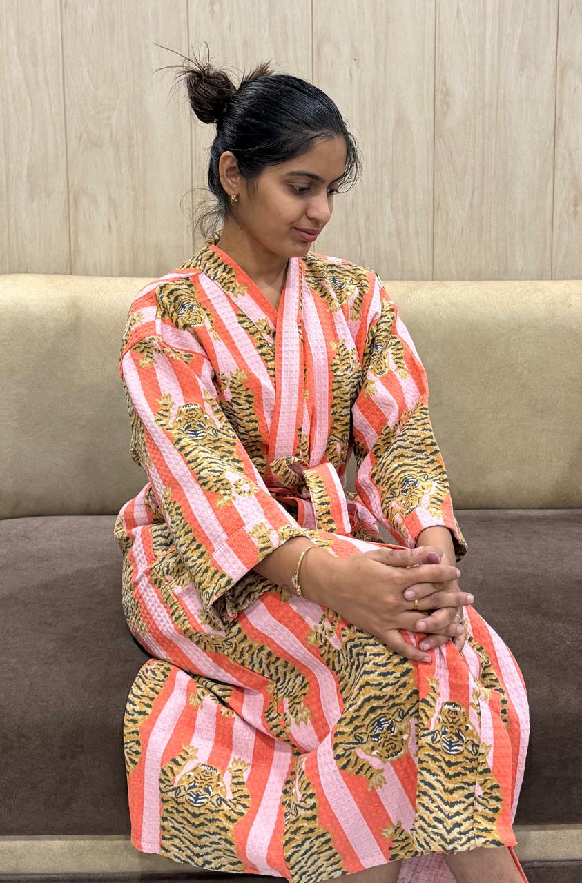 Waffle Cotton Adult Bathrobe