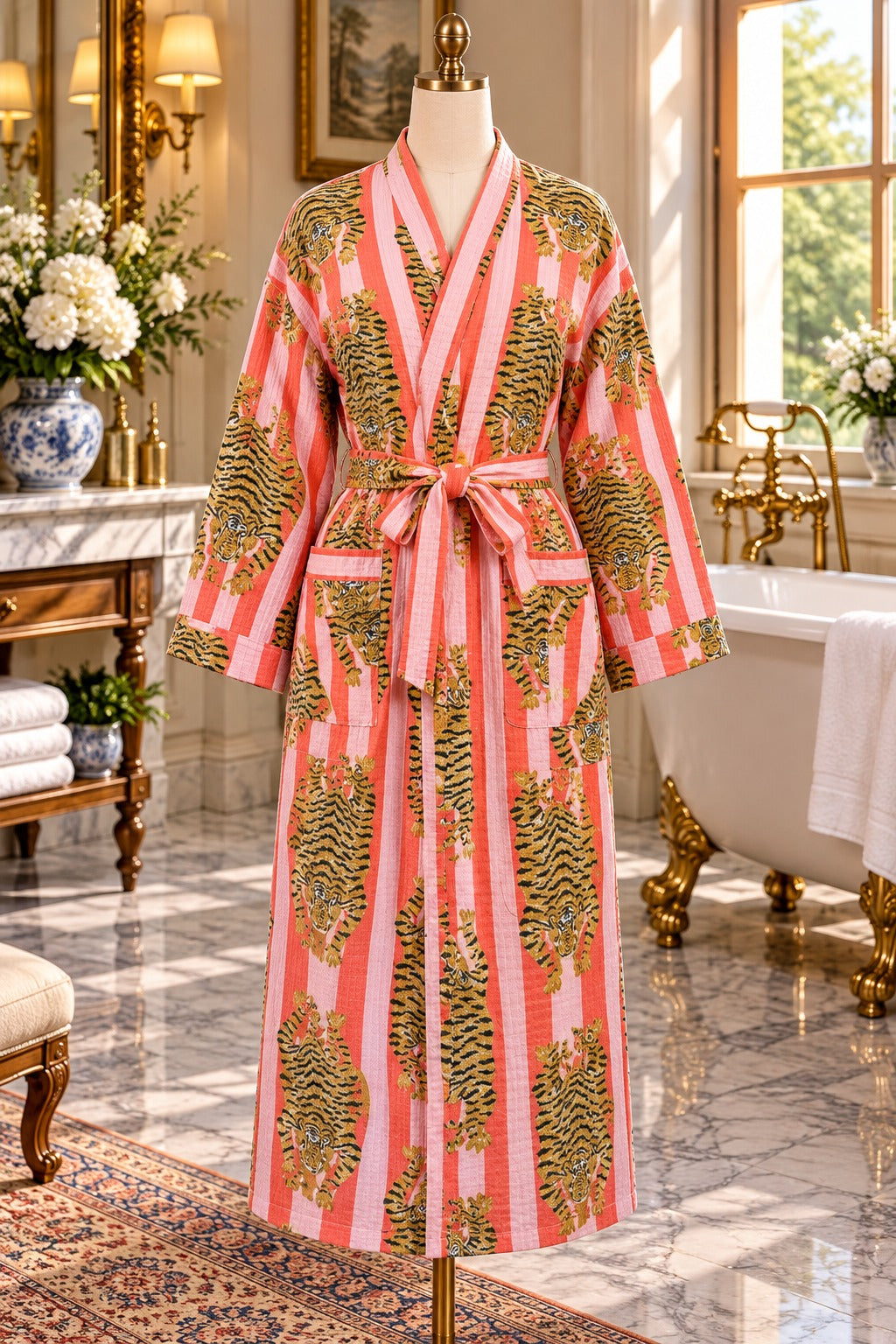 Waffle Cotton Adult Bathrobe