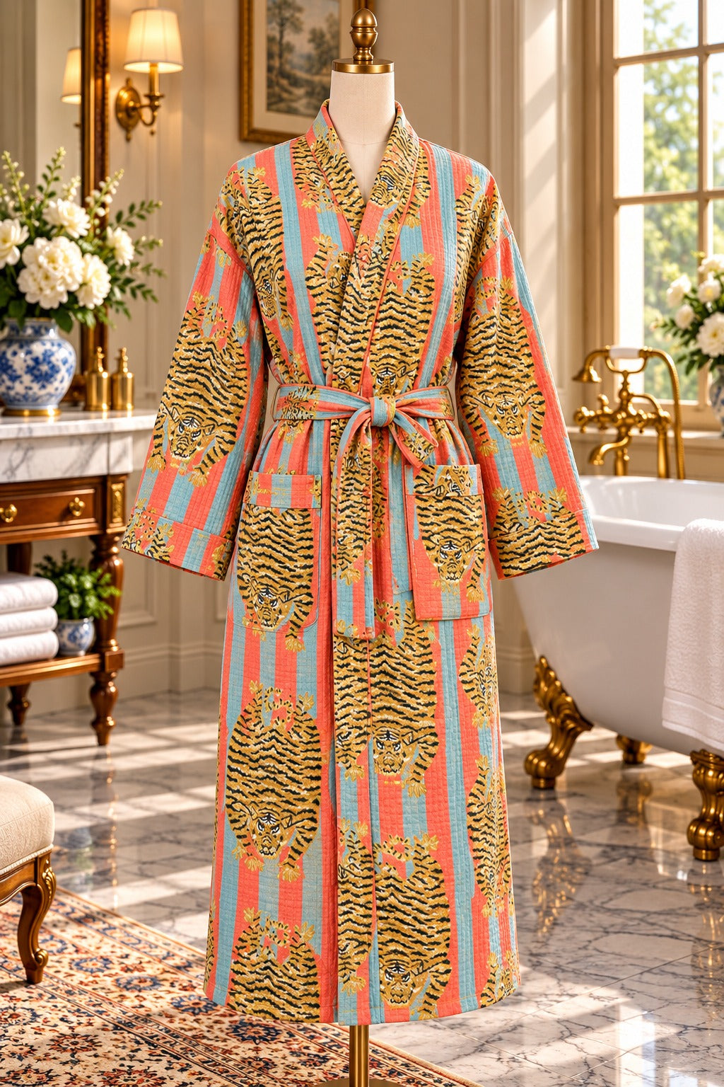 Waffle Cotton Adult Bathrobe