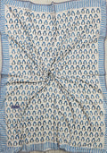 Reversible Handblock Printed Mulmul Baby Dohar - Polar Pals