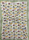 Reversible Handblock Printed Mulmul Baby Dohar - Traffic Parade