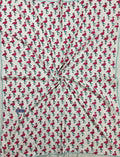 Reversible Handblock Printed Mulmul Baby Dohar - Flamingo Fun