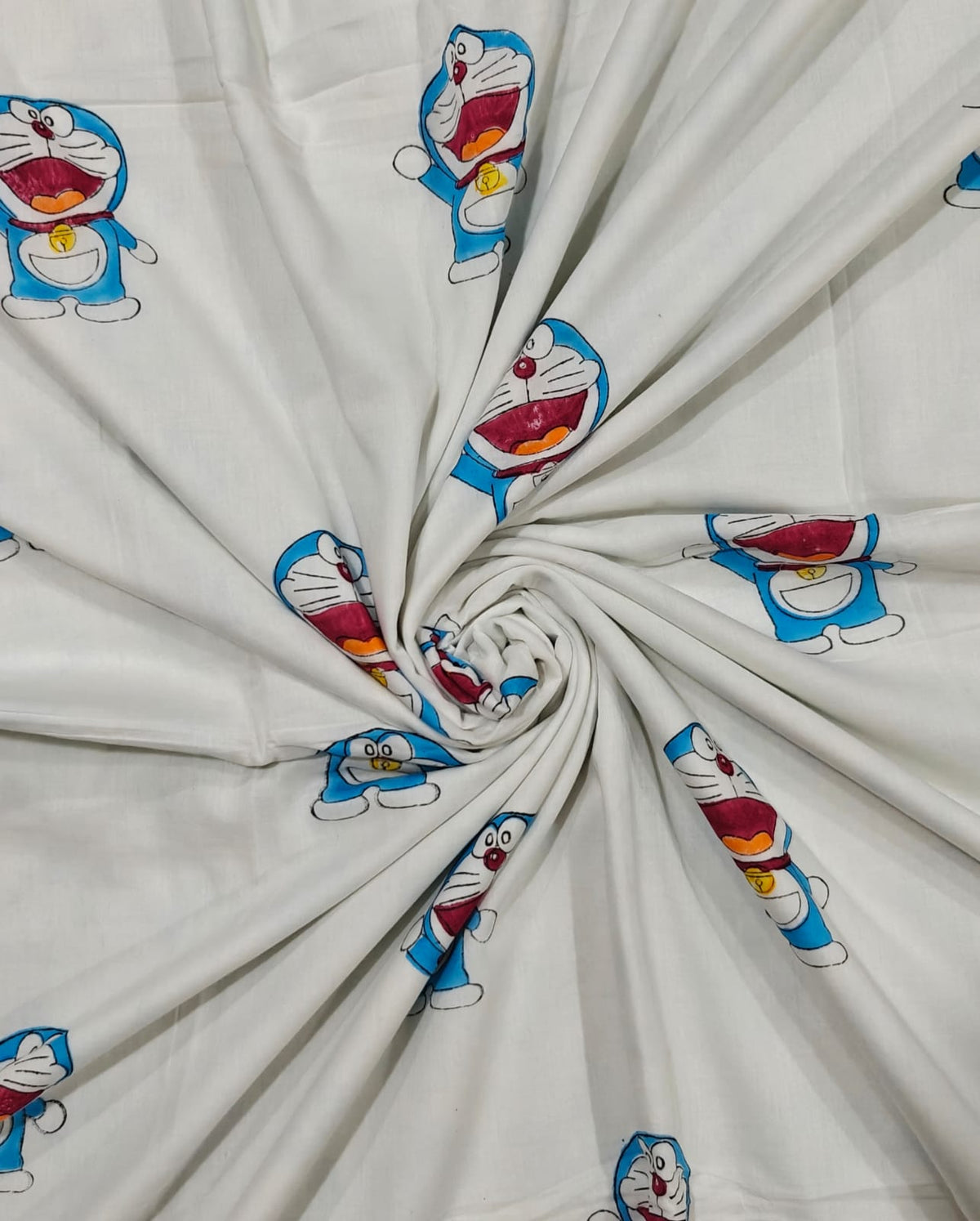 Reversible Handblock Printed Mulmul Baby Dohar - Blue Buddy Bloom