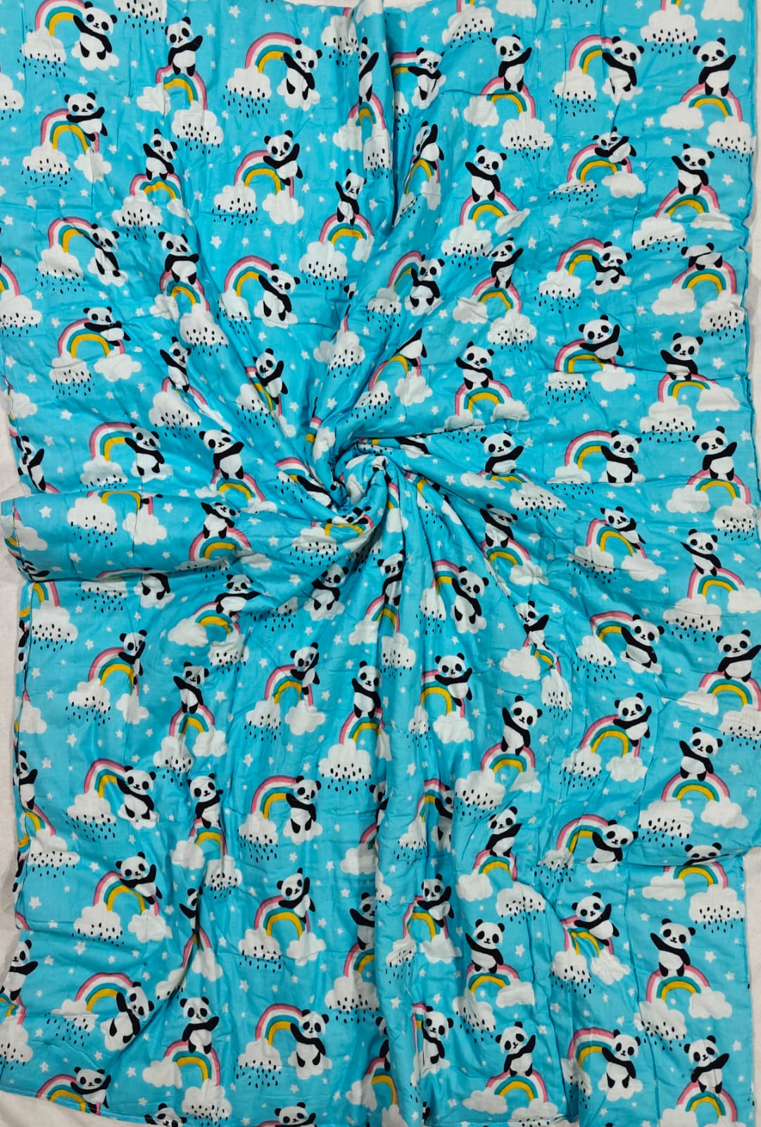 Mulmul Baby Quilt - Panda Sky