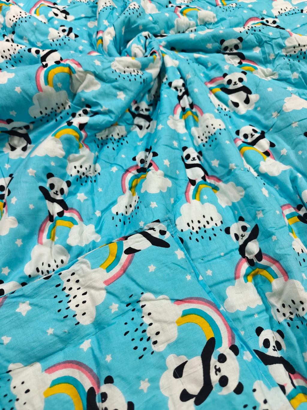 Mulmul Baby Quilt - Panda Sky