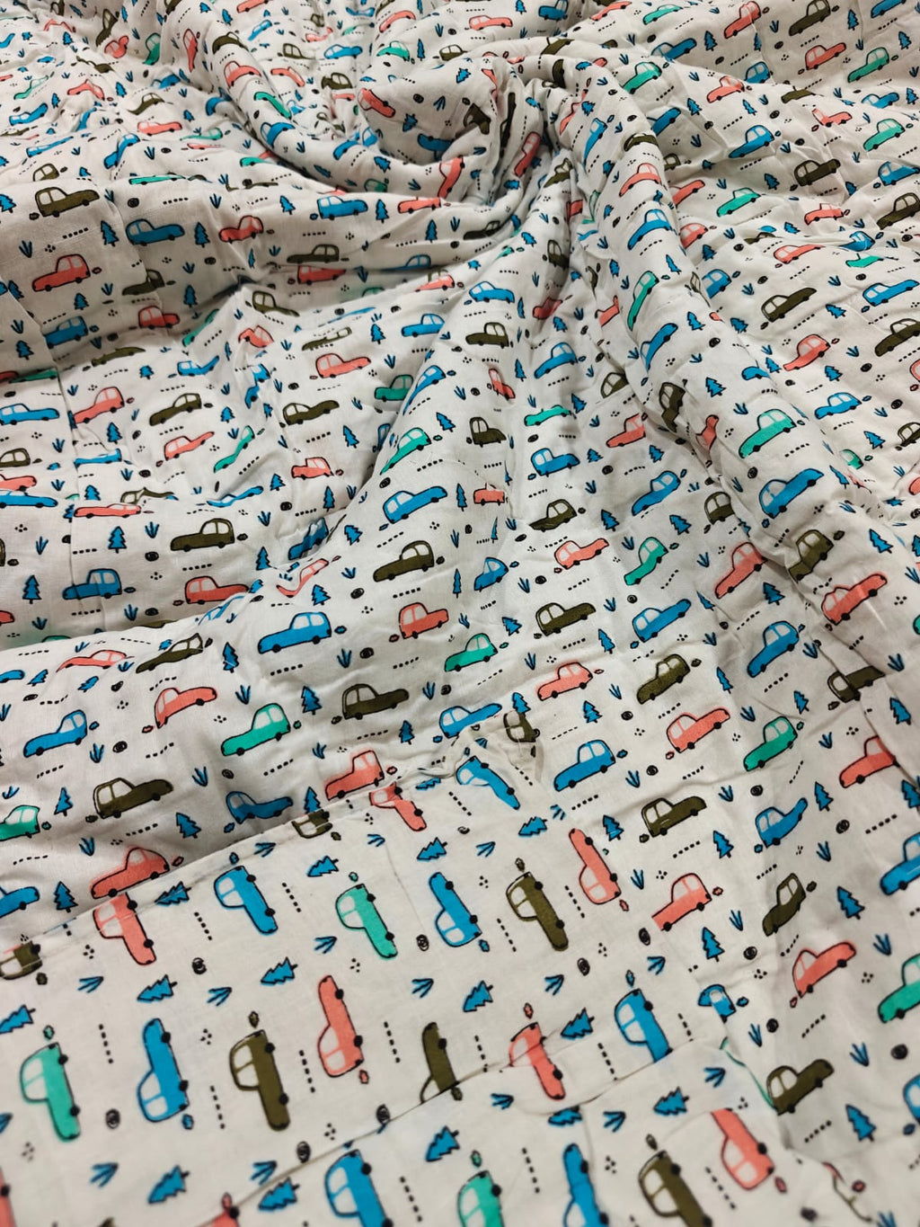 Mulmul Baby Quilt - Tiny Wheels