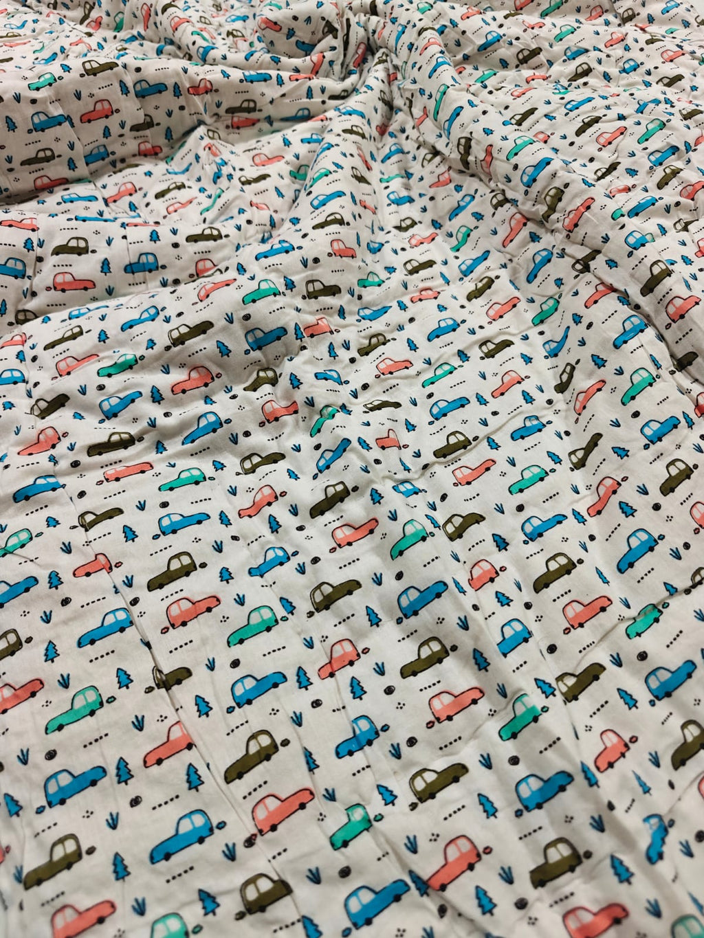 Mulmul Baby Quilt - Tiny Wheels
