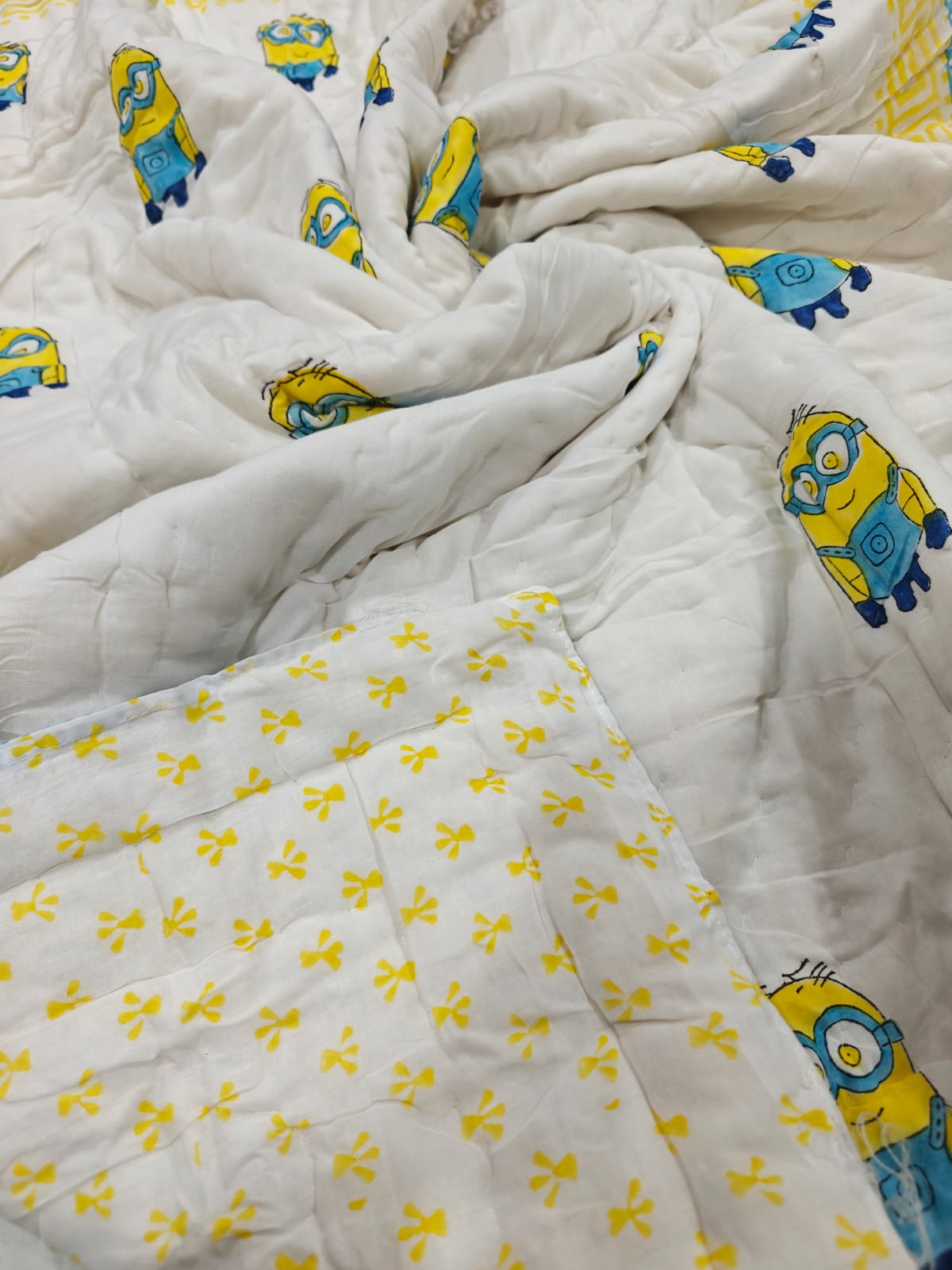 Handblock Printed Mulmul Baby Quilt - Sunshine Buddy
