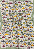 Handblock Printed Mulmul Baby Quilt - Traffic Parade