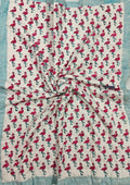 Handblock Printed Mulmul Baby Quilt - Flamingo Fun