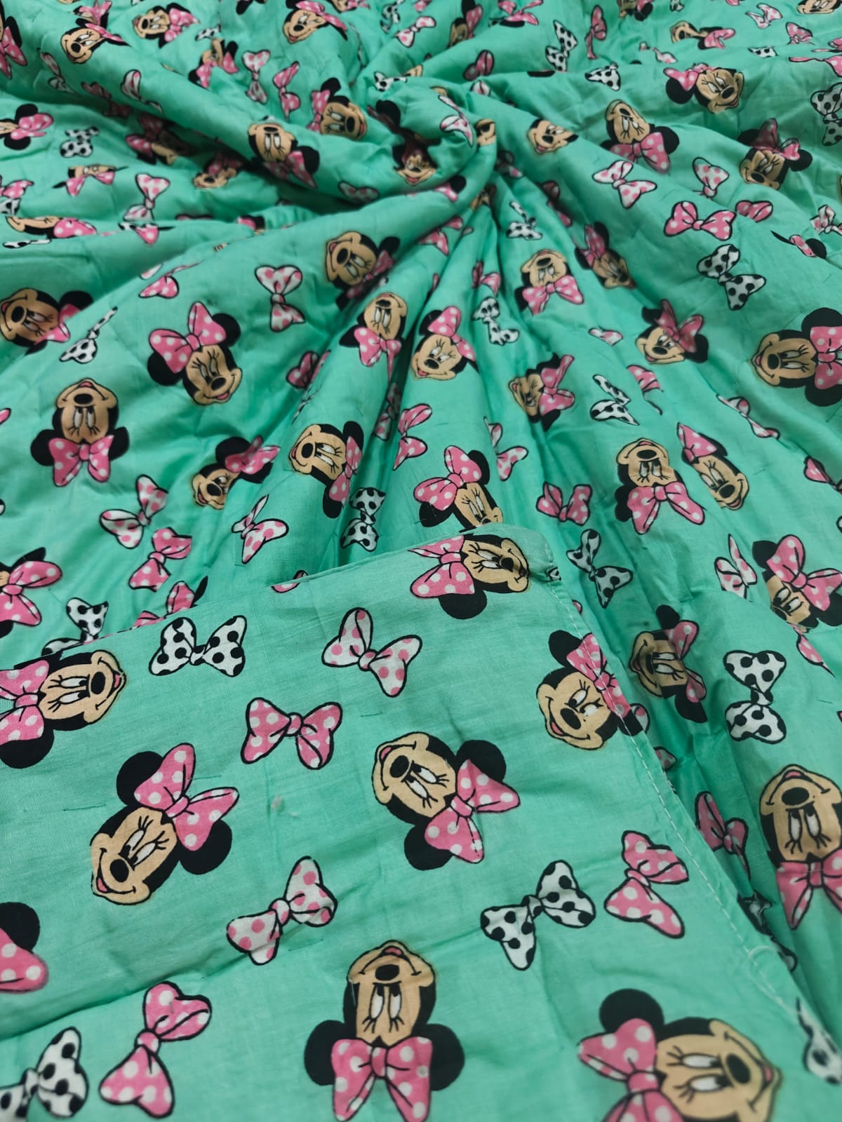 Mulmul Baby Quilt - Mint Bow Dreams