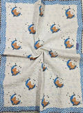 Reversible Handblock Printed Mulmul Baby Comforter - Moonlit Teddy