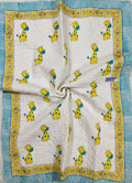 Reversible Handblock Printed Mulmul Baby Comforter - Sunny Giraffe