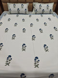Super Premium Handblock Percale Cotton King Bedsheet Set - Neel Kamini