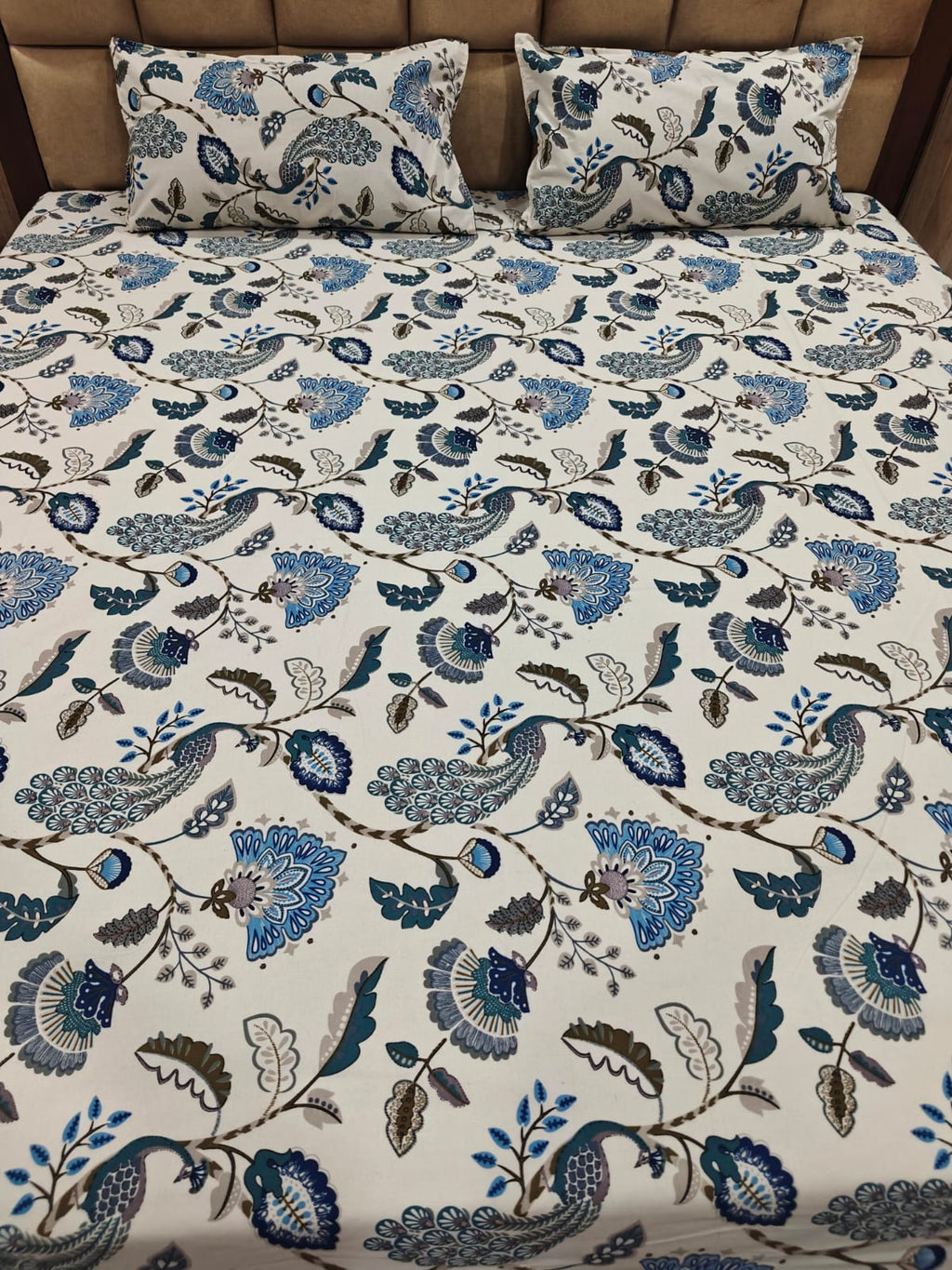 Anokhi Floral 100% Cotton King Bedsheet Set with 2 Pillow Covers