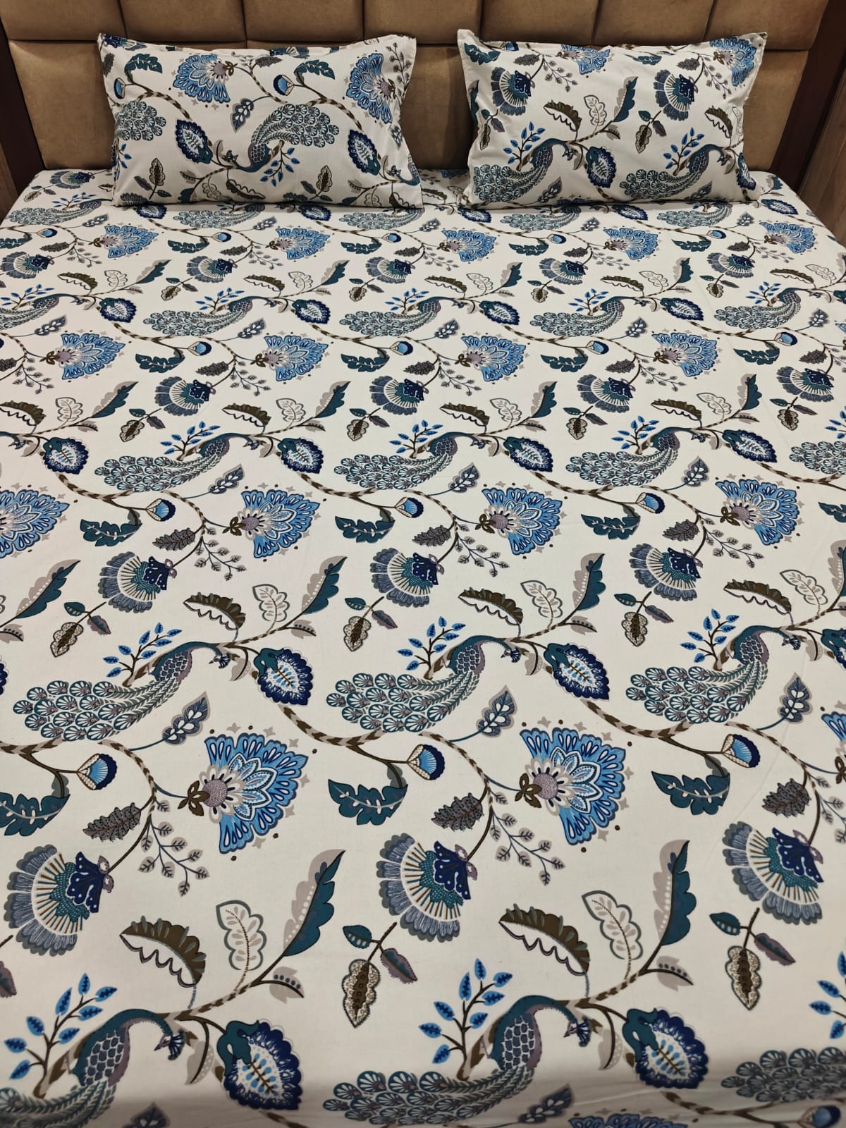 Anokhi Floral 100% Cotton King Bedsheet Set with 2 Pillow Covers