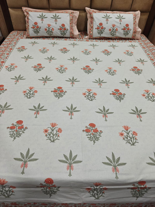 100% Cotton 250 TC King Bedsheet