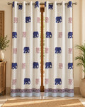 Handblock Printed Cotton Door Curtain- Neel Hathi