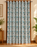 Handblock Printed Cotton Door Curtain - Neel Gulistan
