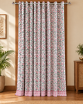 Handblock Printed Cotton Door Curtain - Gulabi Bagh