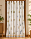 Handblock Printed Cotton Door Curtain - Kesariya Kali