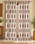 Handblock Printed Cotton Door Curtain - Gulabi Gulmohar
