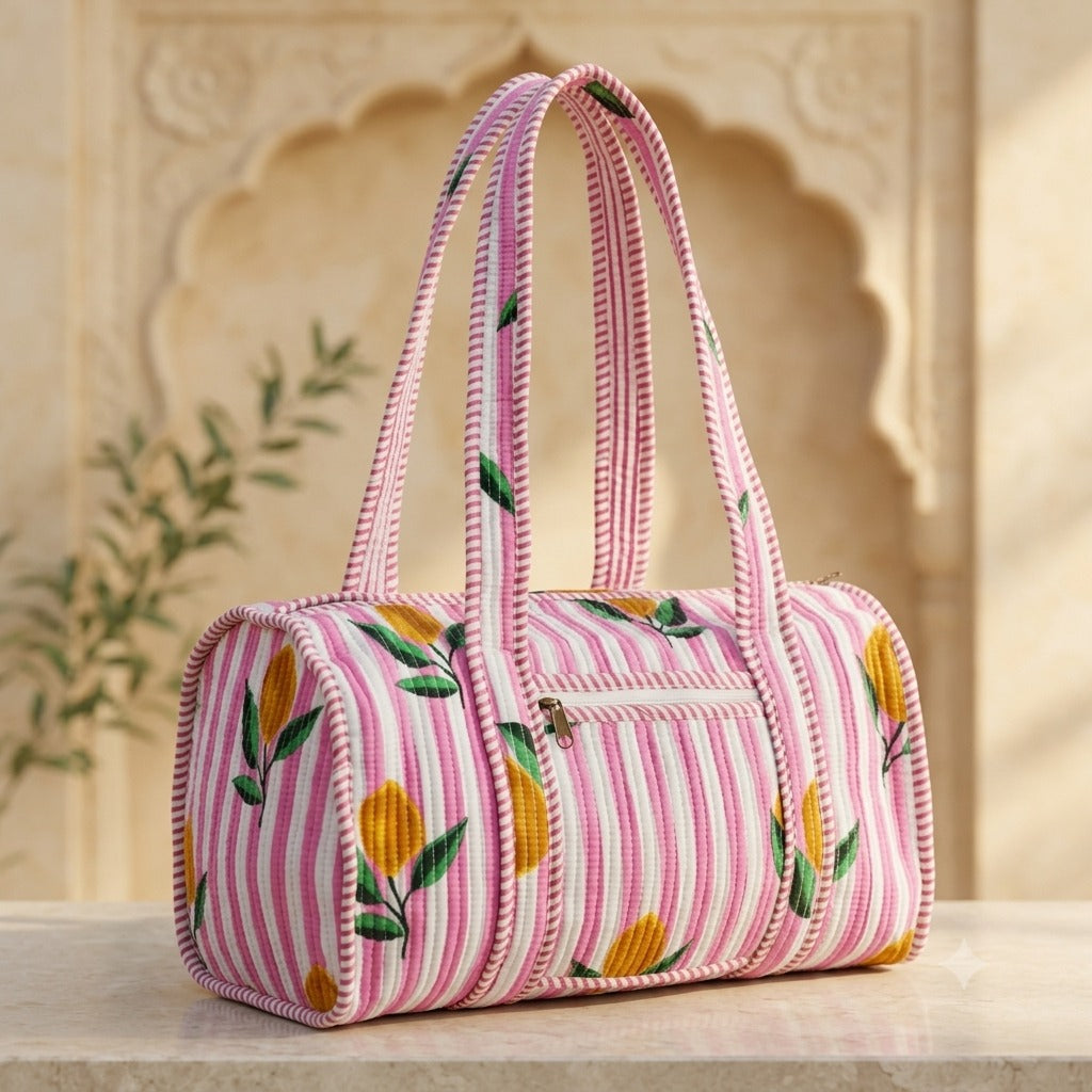 Quilted Cotton Duffel Bags