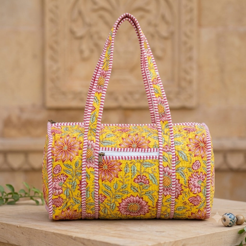 Quilted Cotton Duffel Bags