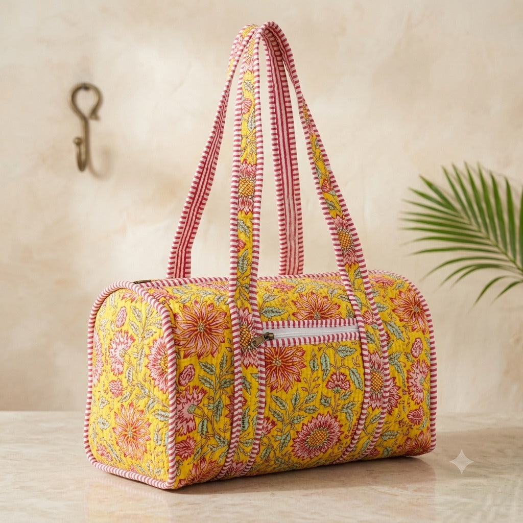 Quilted Cotton Duffel Bags
