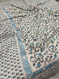 Premium Reversible Handblock Printed Mulmul King Quilt - Neel Jharokha