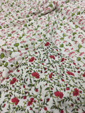 Premium Reversible Handblock Printed Mulmul King Quilt - Padma Gul