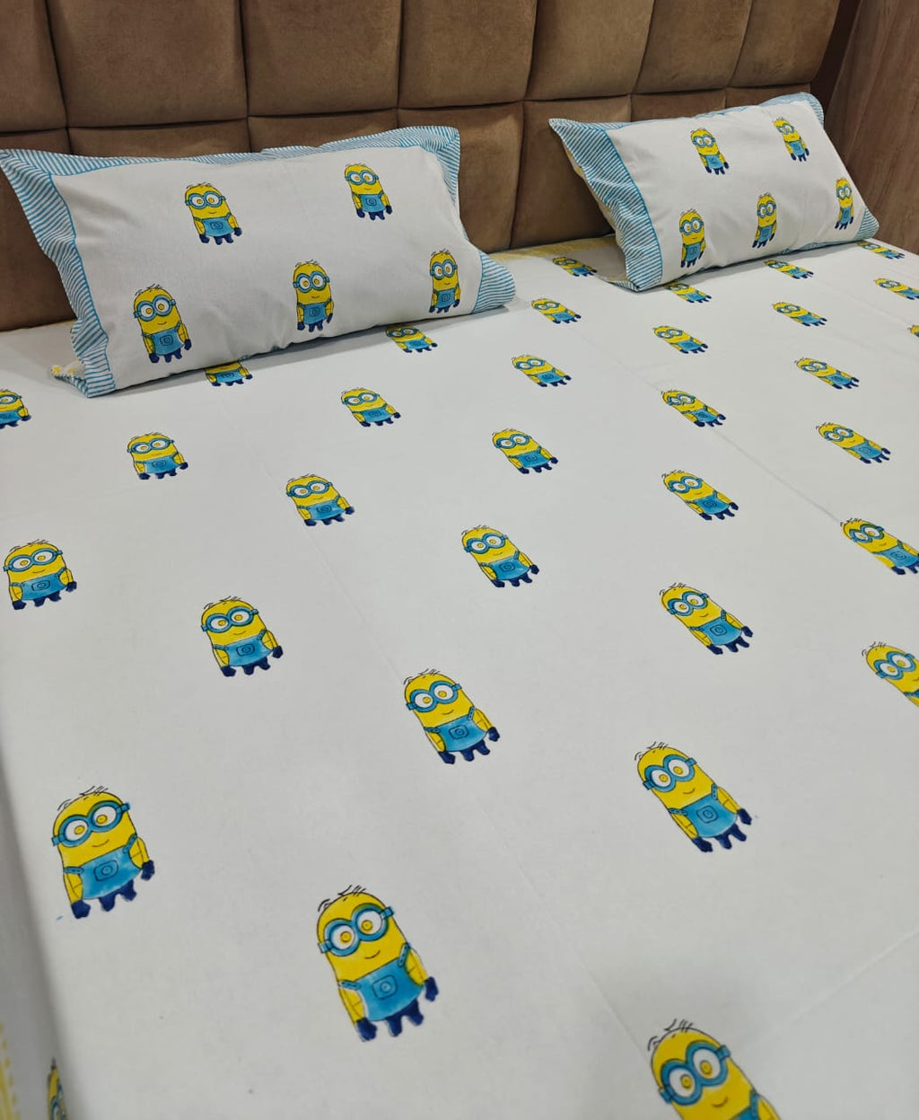 Kids 100% Cotton 250 TC King Bedsheet Set - Sunshine Buddy