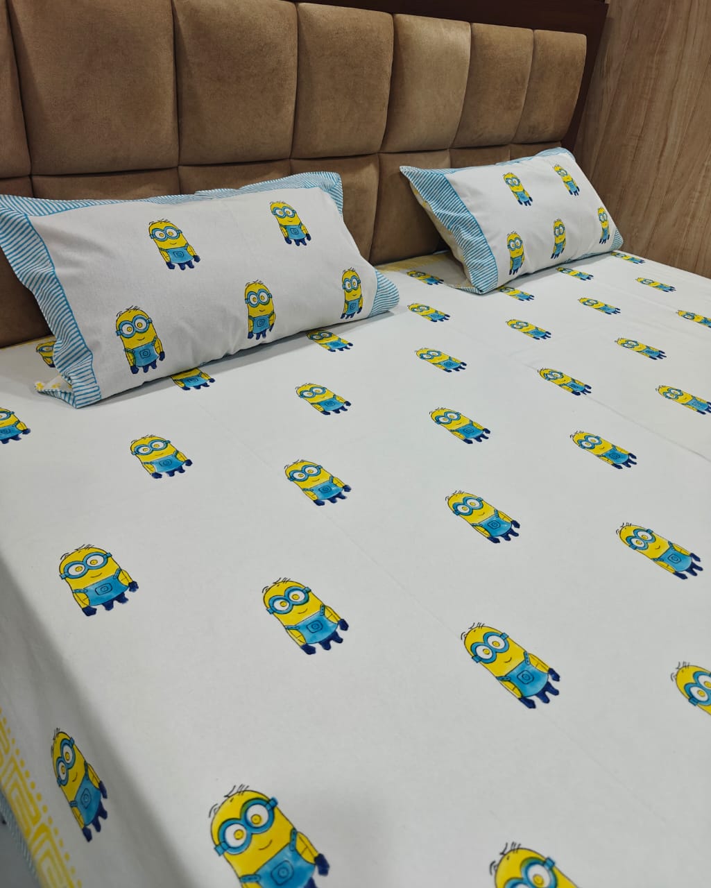 Kids 100% Cotton 250 TC King Bedsheet Set - Sunshine Buddy