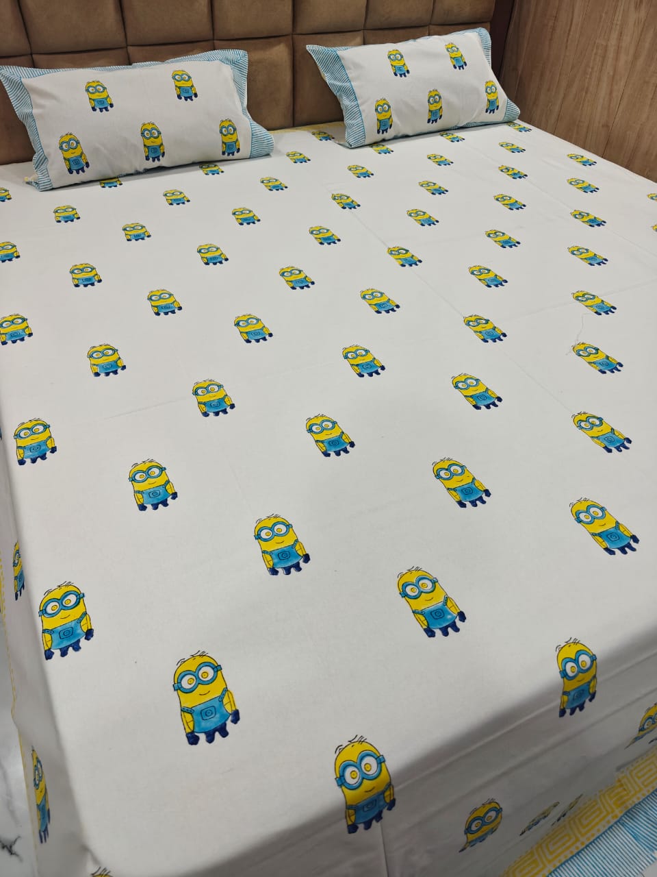 Kids 100% Cotton 250 TC King Bedsheet Set - Sunshine Buddy