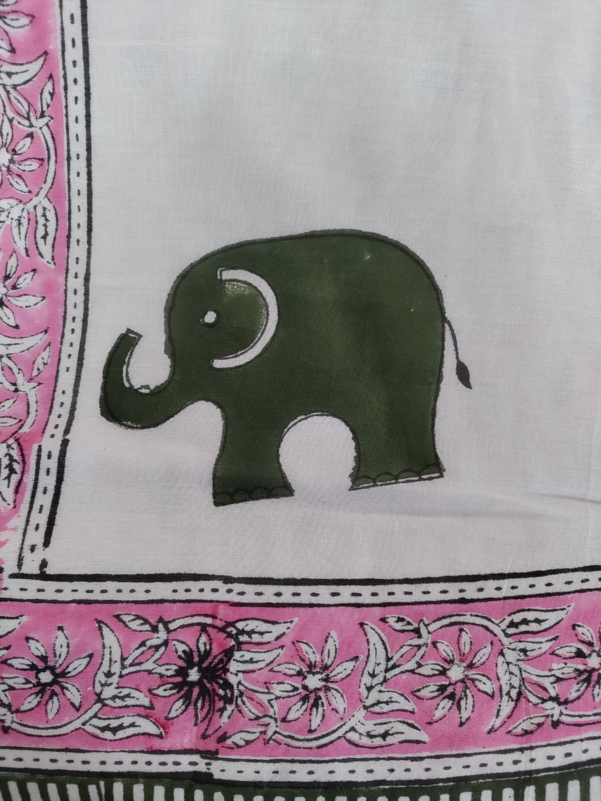 Kids Handblock Printed Mulmul Single Dohar - Pink Ellie