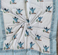 Kids Handblock Printed Mulmul Single Dohar - Bluebird Song