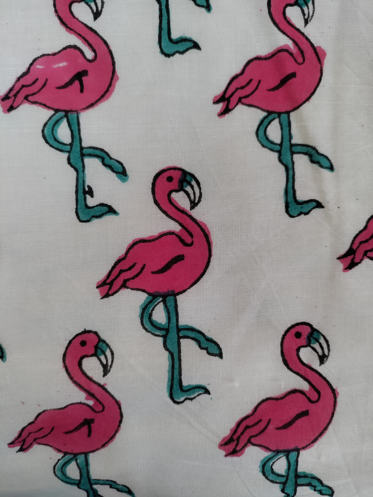 Kids Handblock Printed Mulmul Single Dohar - Flamingo Fun