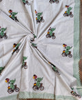 Kids Handblock Printed Mulmul Single Dohar - Elephant Adventure