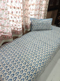 Handblock Printed Cotton Kids Single Bedsheet - Polar Pals