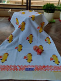 Kids Handblock Printed Waffle Cotton Bath Towel - Teddy Ride