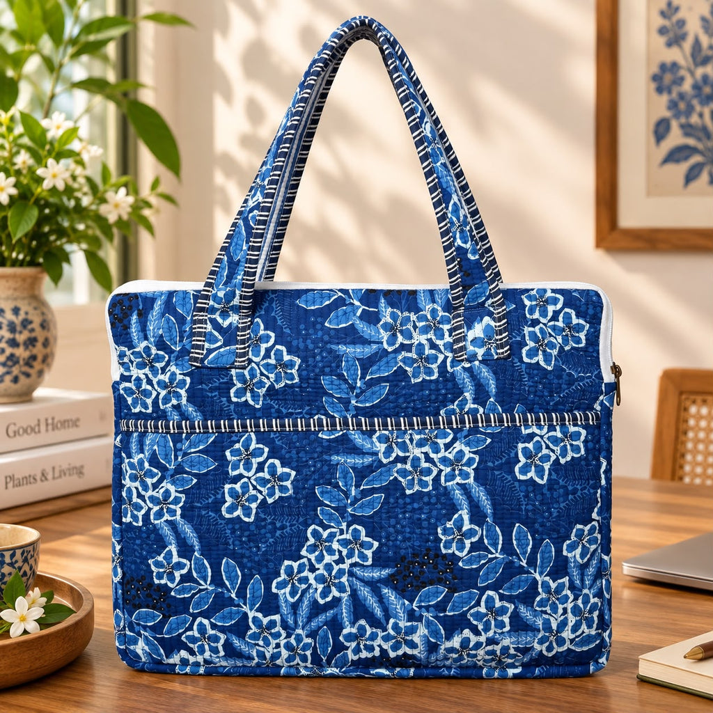 Quilted Cotton Laptop Bag