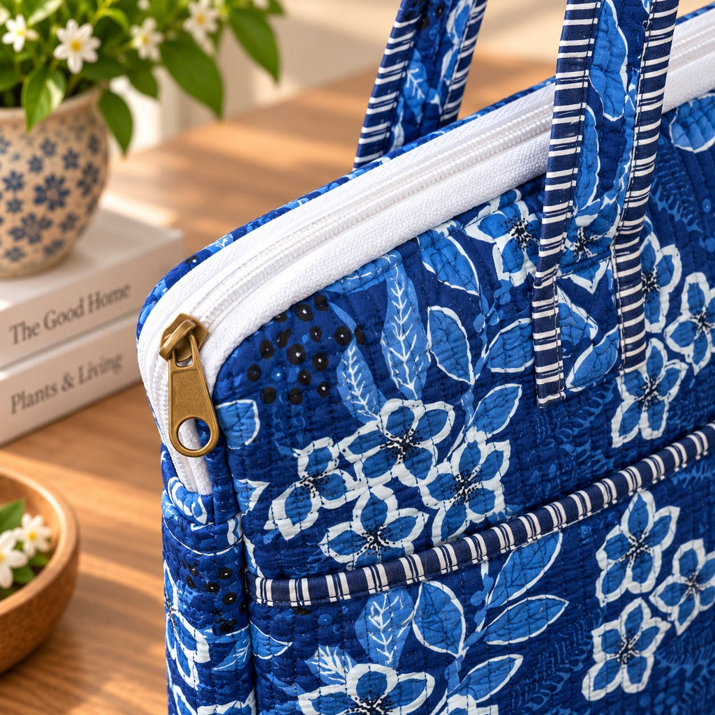 Quilted Cotton Laptop Bag
