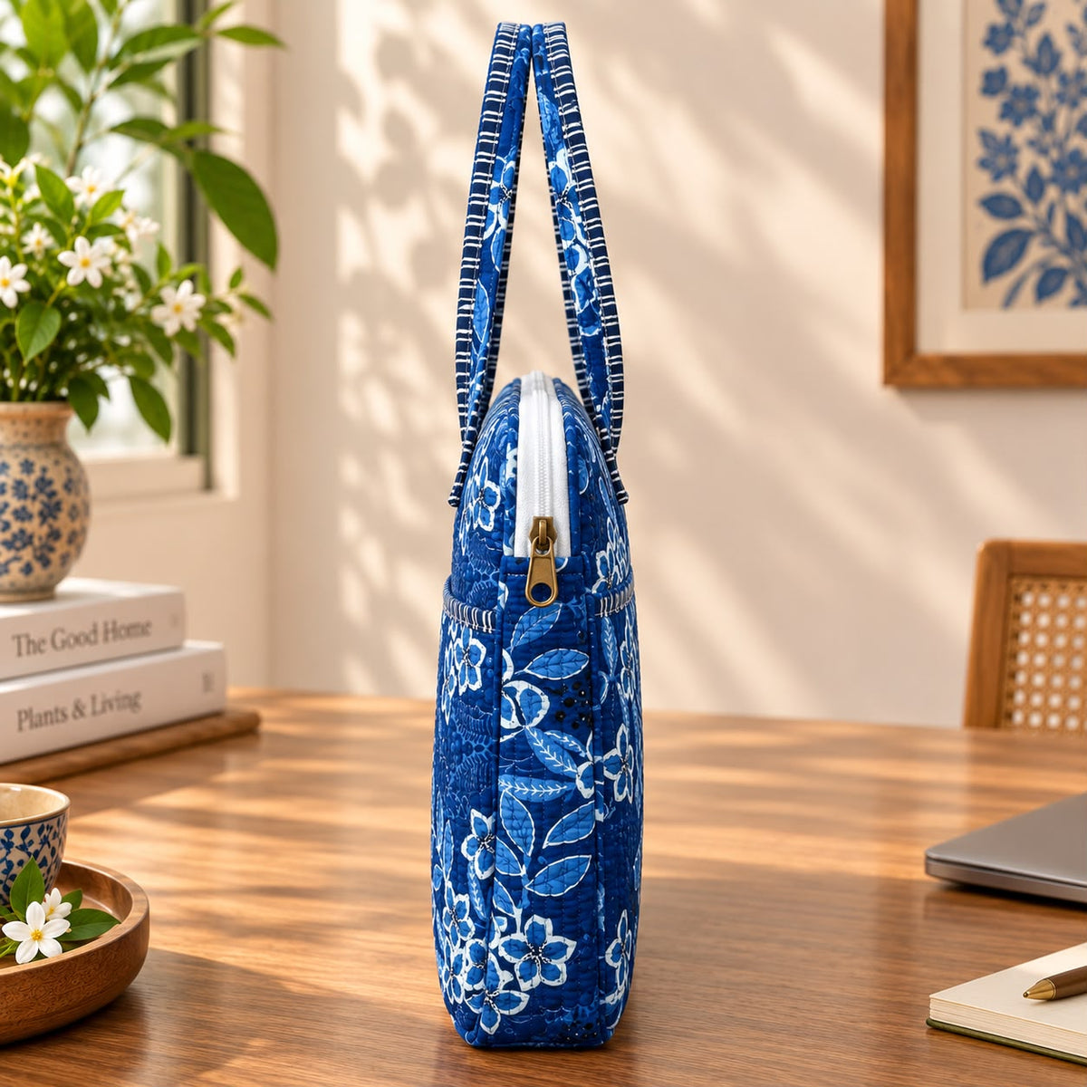 Quilted Cotton Laptop Bag