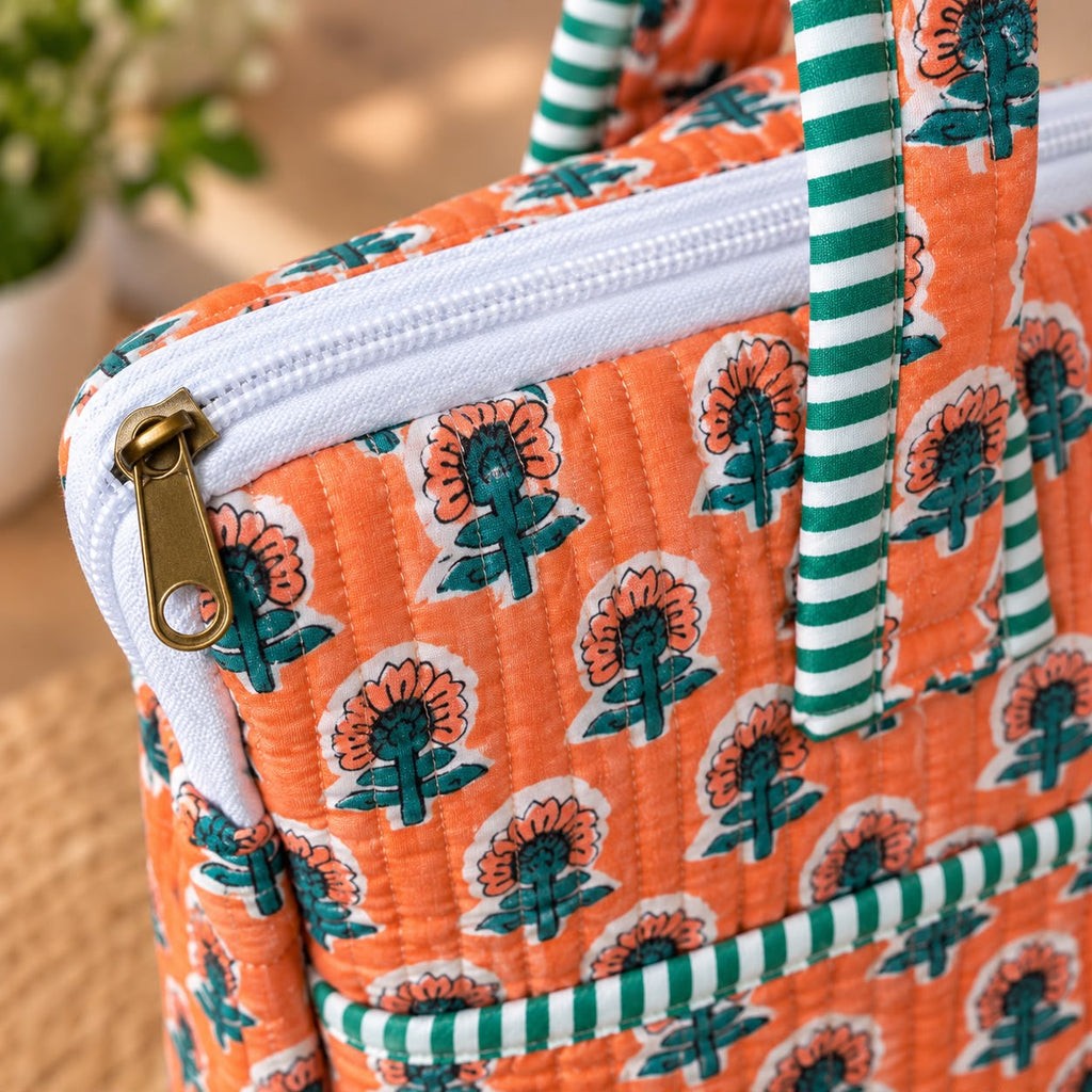 Quilted Cotton Laptop Bag