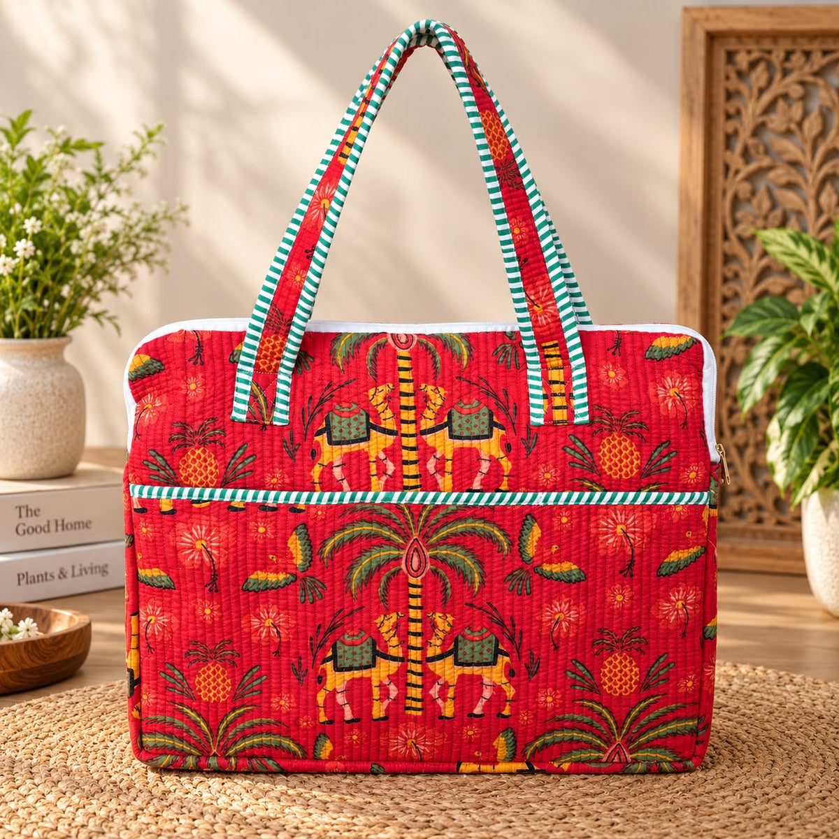 Quilted Cotton Laptop Bag