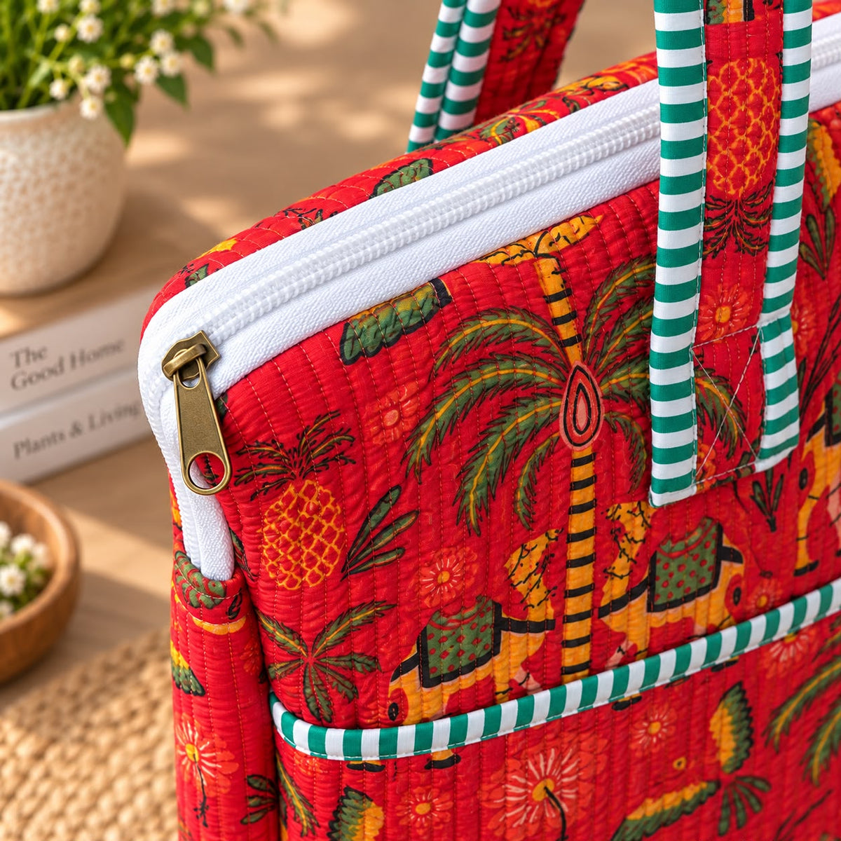 Quilted Cotton Laptop Bag