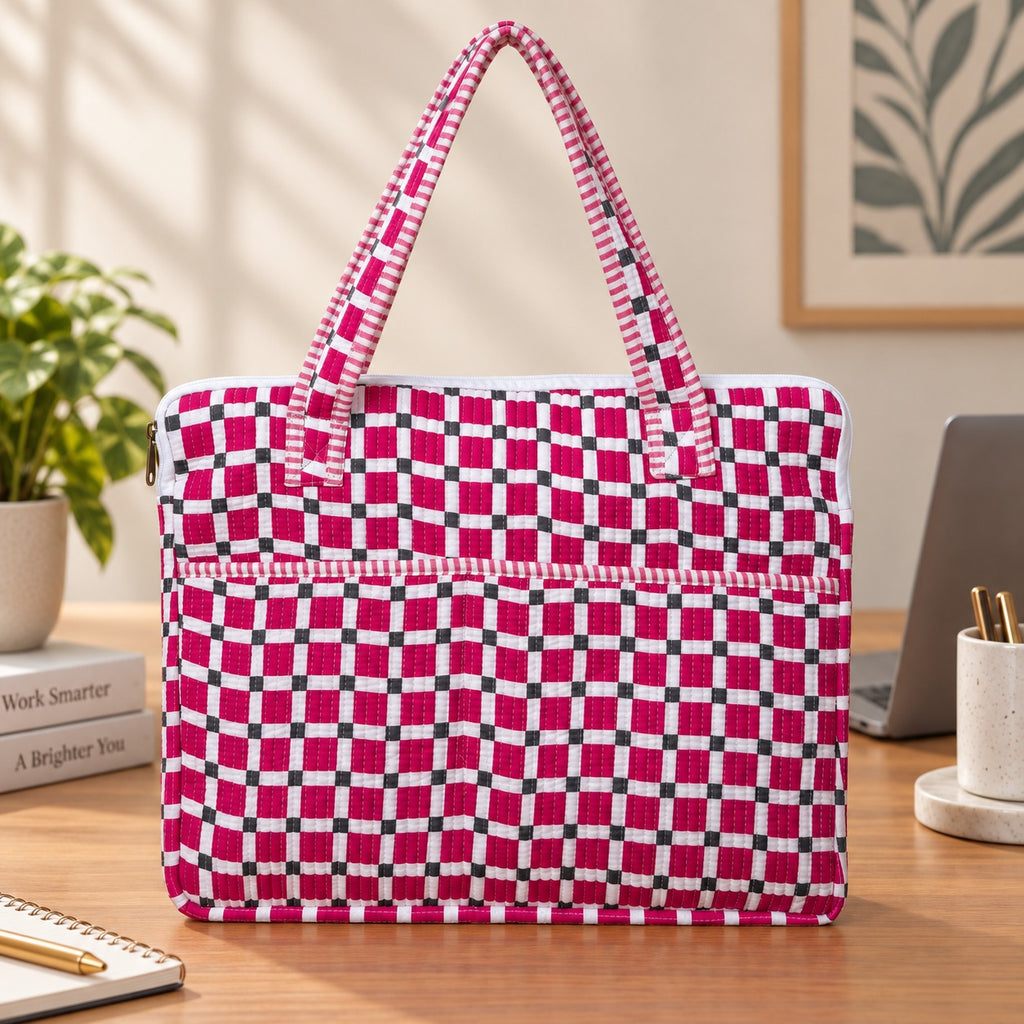 Quilted Cotton Laptop Bag