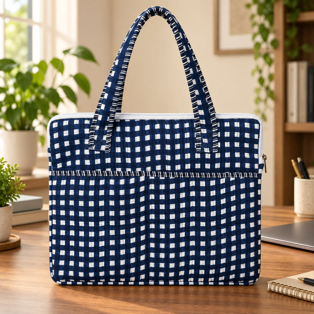 Quilted Cotton Laptop Bag